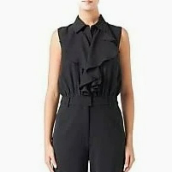 NWT ENDLESS ROSE SLEEVELESS RUFFLE BLACK JUMPSUIT.  SZ M - Picture 5 of 5